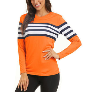 Womens UV Protection Striped Long Sleeve - Best USA Shopping