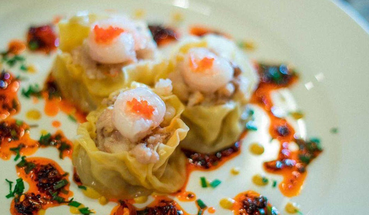 siu mai dumplings plated