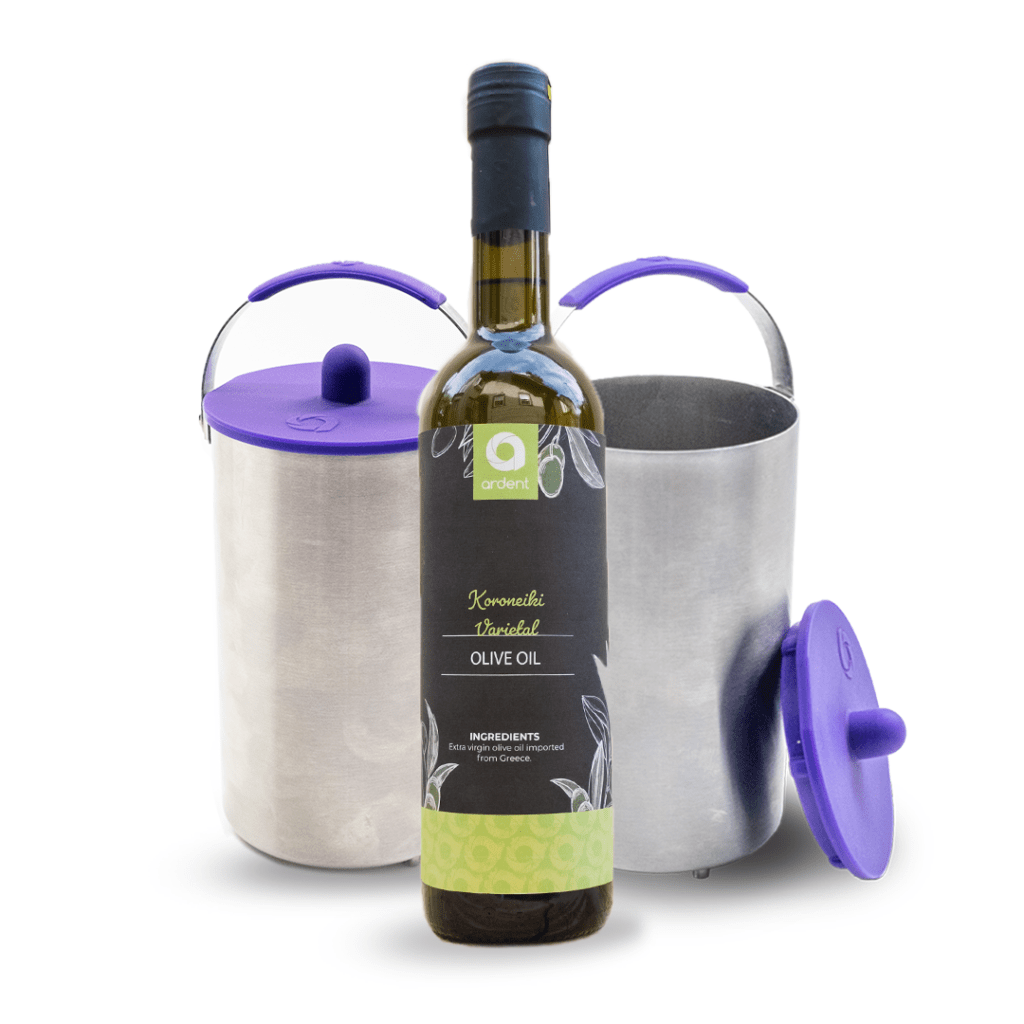 vessel with extra virgin olive oil