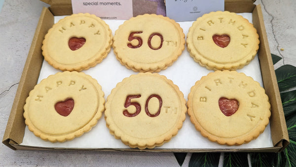 50th birthday Jam biscuits from The Biskery