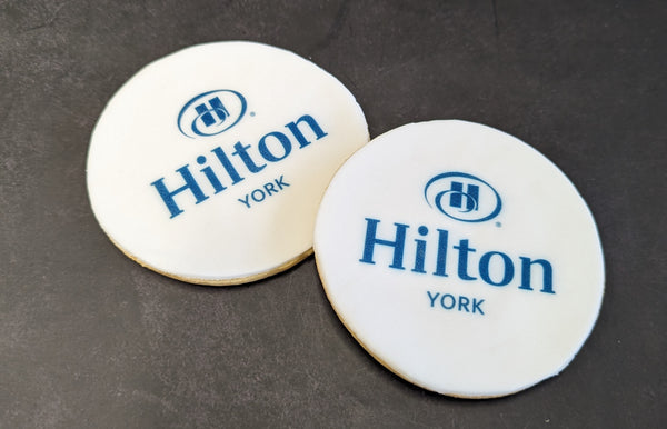 Hilton Hotel bespoke printed biscuit by The Biskery