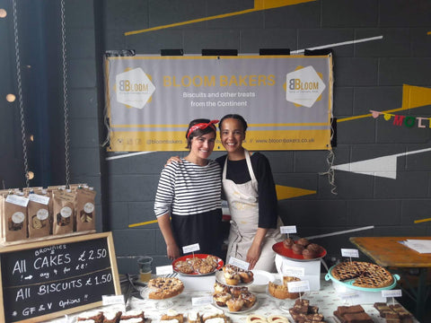 Lisa and Saskia from The Biskery at one of their first market stalls in Leeds
