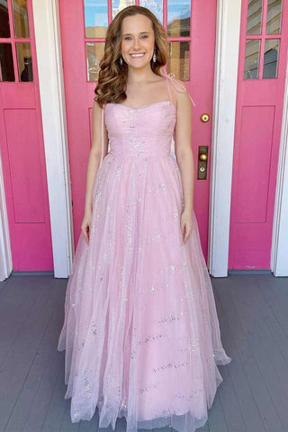 Beauty Pink Floral Tulle Long Prom Dresses, Pink Formal Dresses with 3 –  Eip Collection