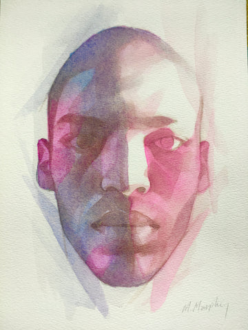 abstract watercolour portrait