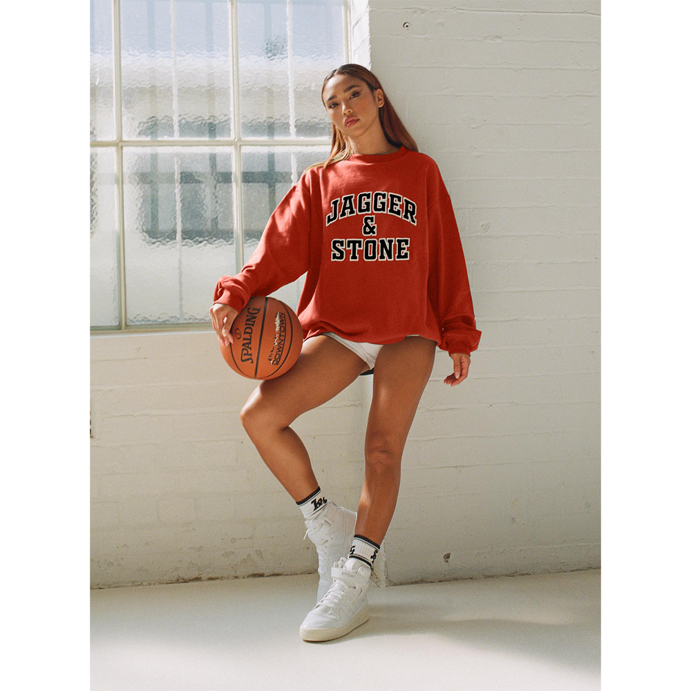 Jagger & Stone Collegiate Red Oversized Sweatshirt