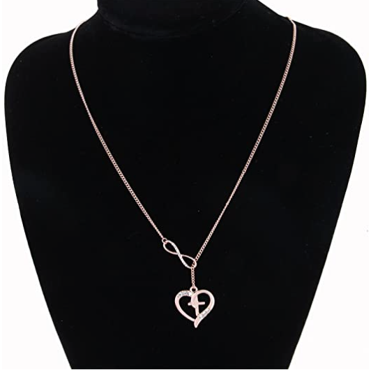 Cross in Heart Infinity Rhinestone Necklace