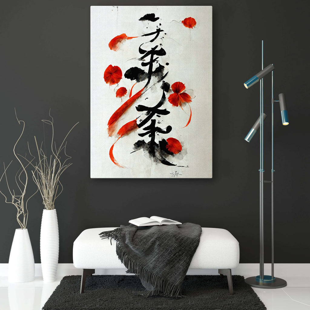 tableau-calligraphie-japonaise-noir-et-rouge