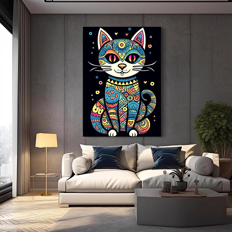 tableau-chat-colore-decale