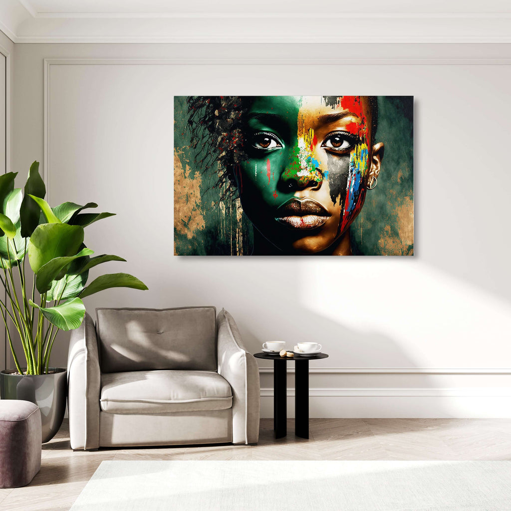 tableau-femme-africaine-multicolore