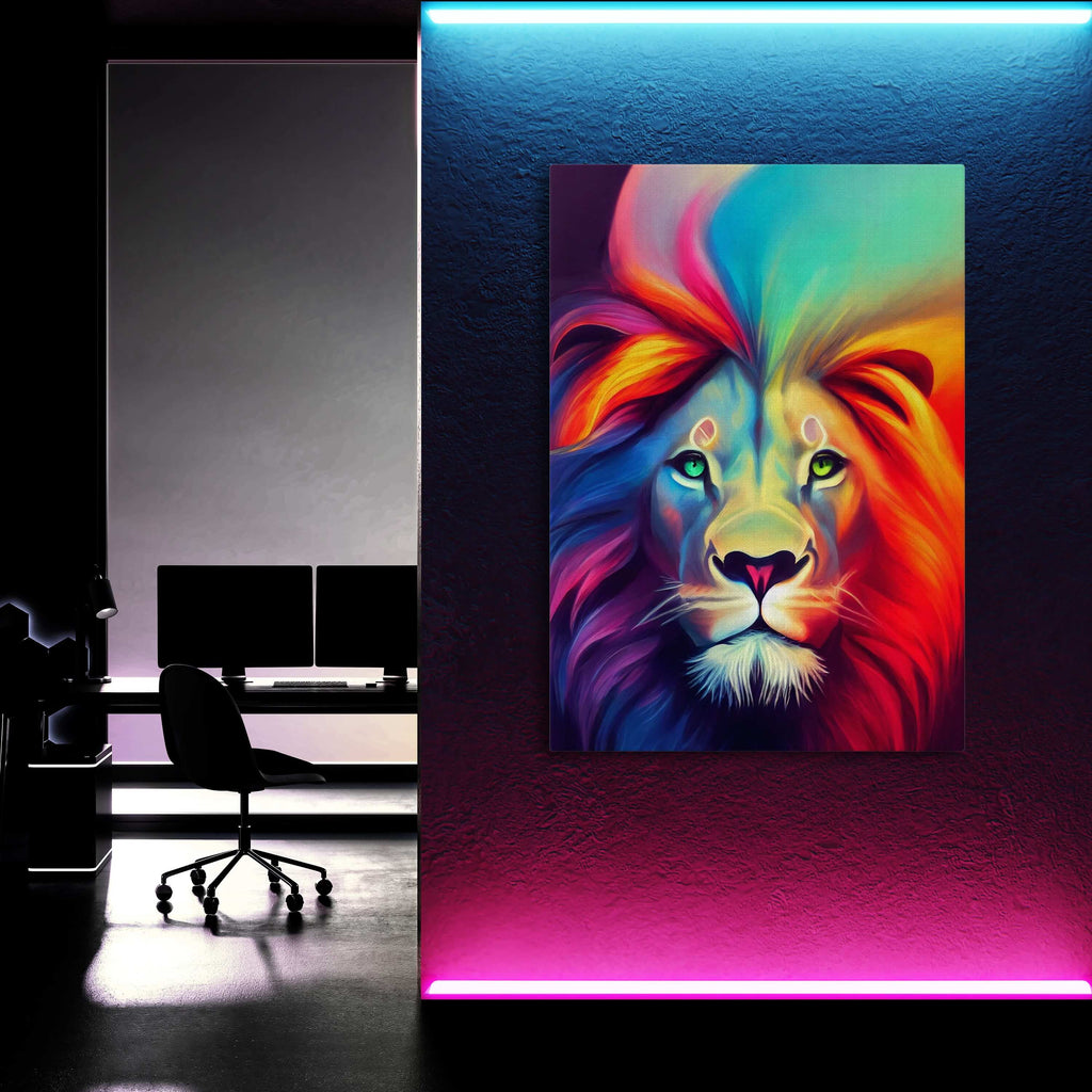 tableau-lion-colore