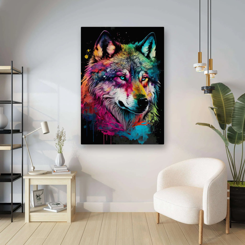 Wolf-Malerei-Pop-Art-modern