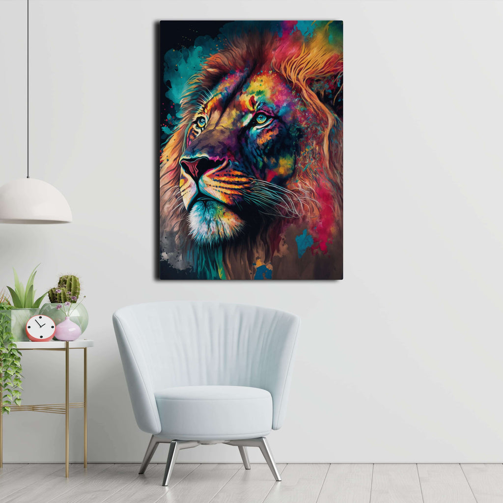 colorful-lion-head-painting