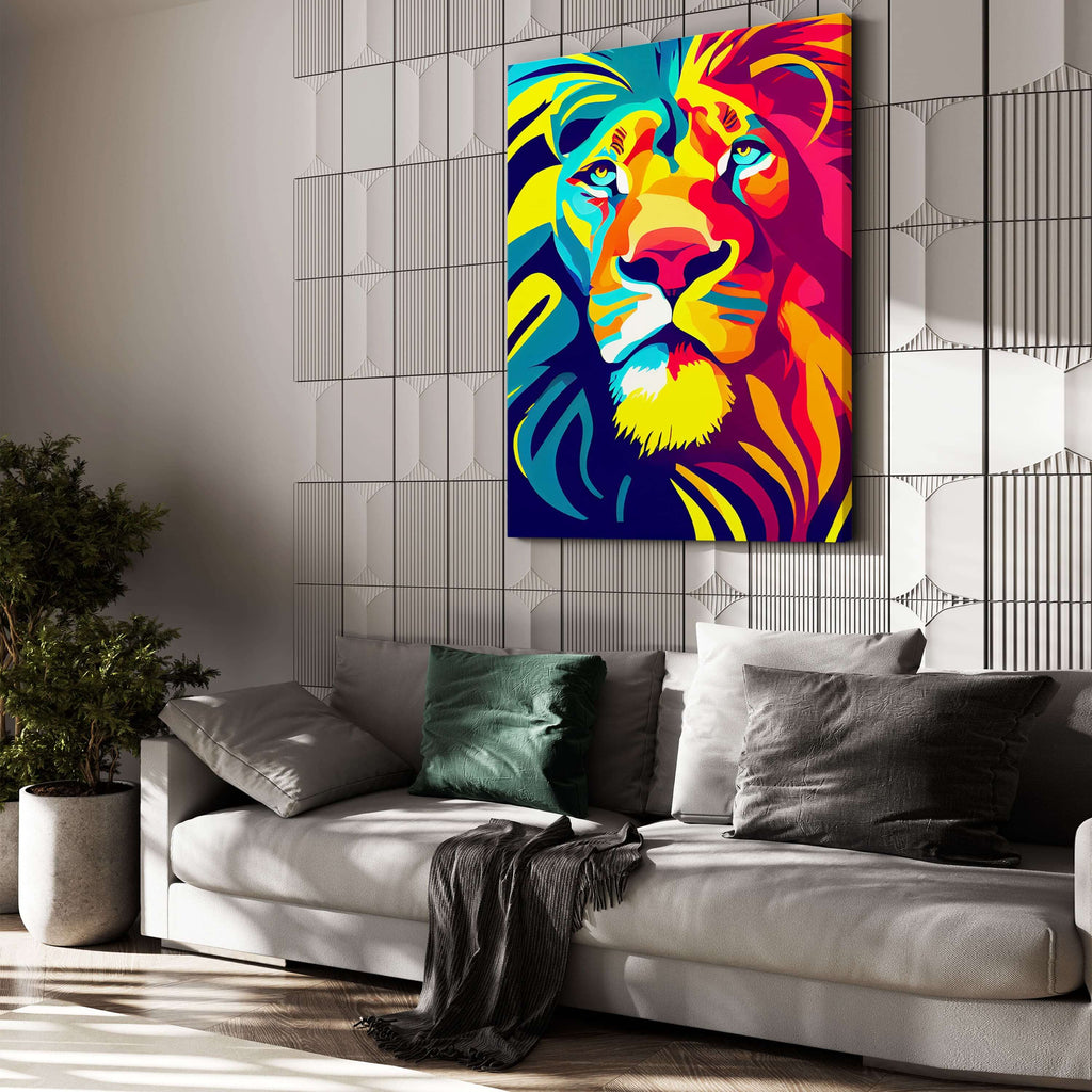 tableau-lion-pop-art-cool