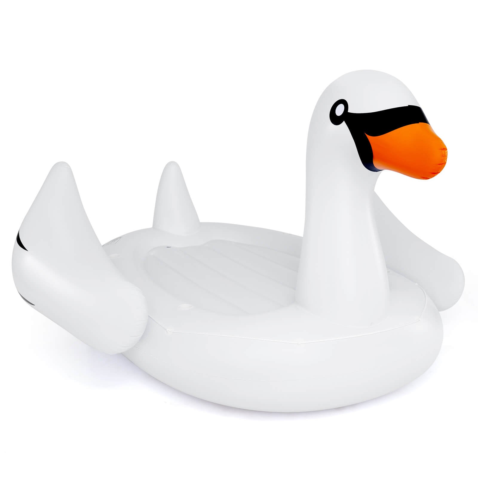 Infans Giant Inflatable Swan Floating Island 4-Person Pool Float with 4 Cups Holders