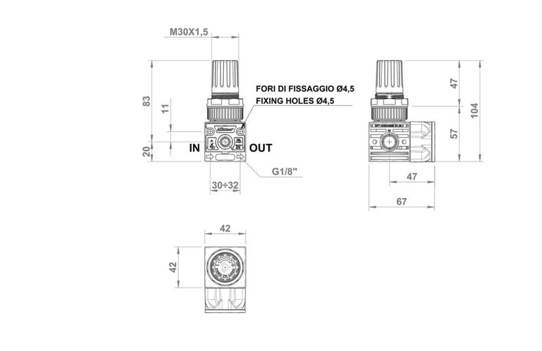 SSA-R-1/2–052 Регулятор давления 1/2