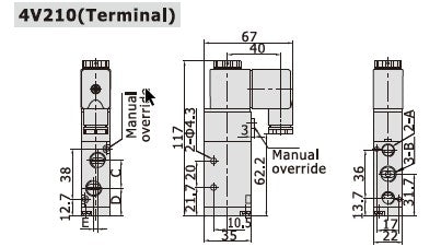 Креслення пневматичного розподільника 4V210