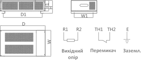 Размеры блока тормозных резисторов BRU