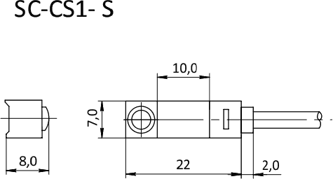 Креслення розмірів геркону SC-CS1-S