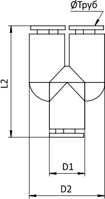 Размеры тройника-фитинга металлического цангового SF-MPY