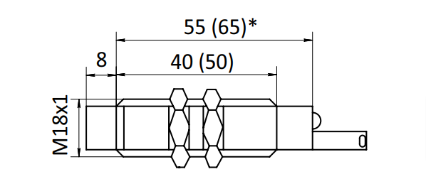 Размер датчика положения SC-SEN-TK M18