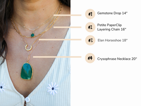 layered necklaces illustrating different lengths