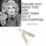 "figure out who you are and then do it on purpose" quote necklace