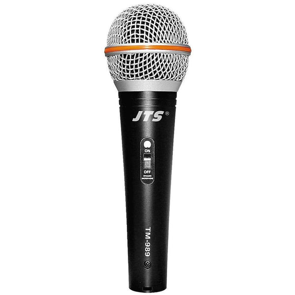 jts tm-989 microfono dinamico interruttore on/off per voce canto e karaoke, nero uomo