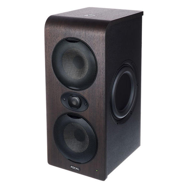 focal shape twin dark walnut cassa monitor studio attivo tri-amp. 2x5 210w nero uomo