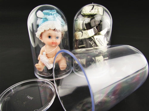 12 Clear Plastic Ball Fillable Ornament Favor 4.0 100mm 