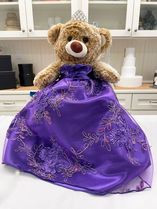 15" Quinceanera Last Doll Bear ( 1 Bear) - Ribbon Lace Mesh Dress