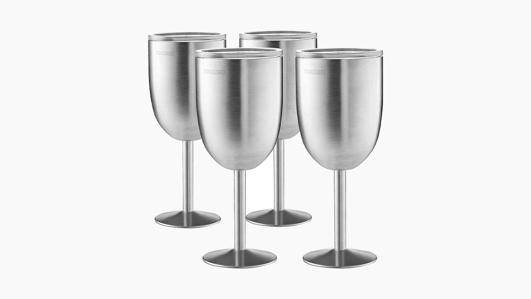 Reduce Stemless Insulated Champagne Flutes, 4 Pack - Stainless Steel  Champagne Tumbler With Lid - Non-Slip Silicone Base, Dishwa
