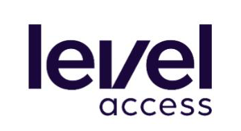 image of black logo reading "Level Access"