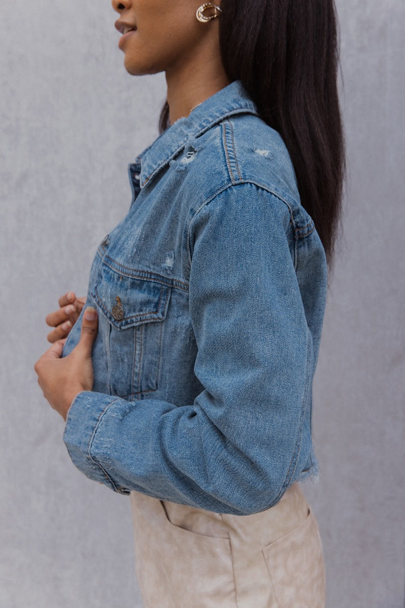 Womens Size 16 14 12 10 8 Relaxed Fit Denim Jacket Ladies Jean Jackets Blue  | eBay
