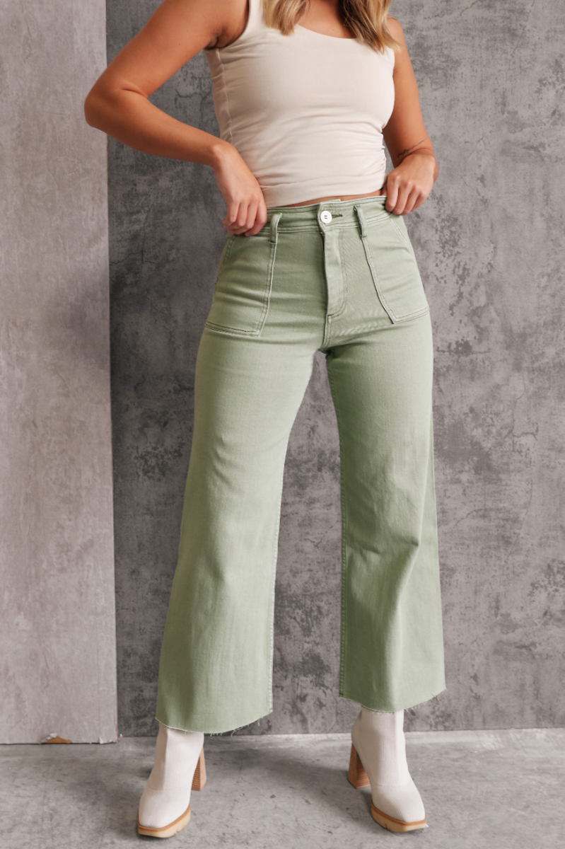 Anjie Brown High-Waisted Wide Leg Pants