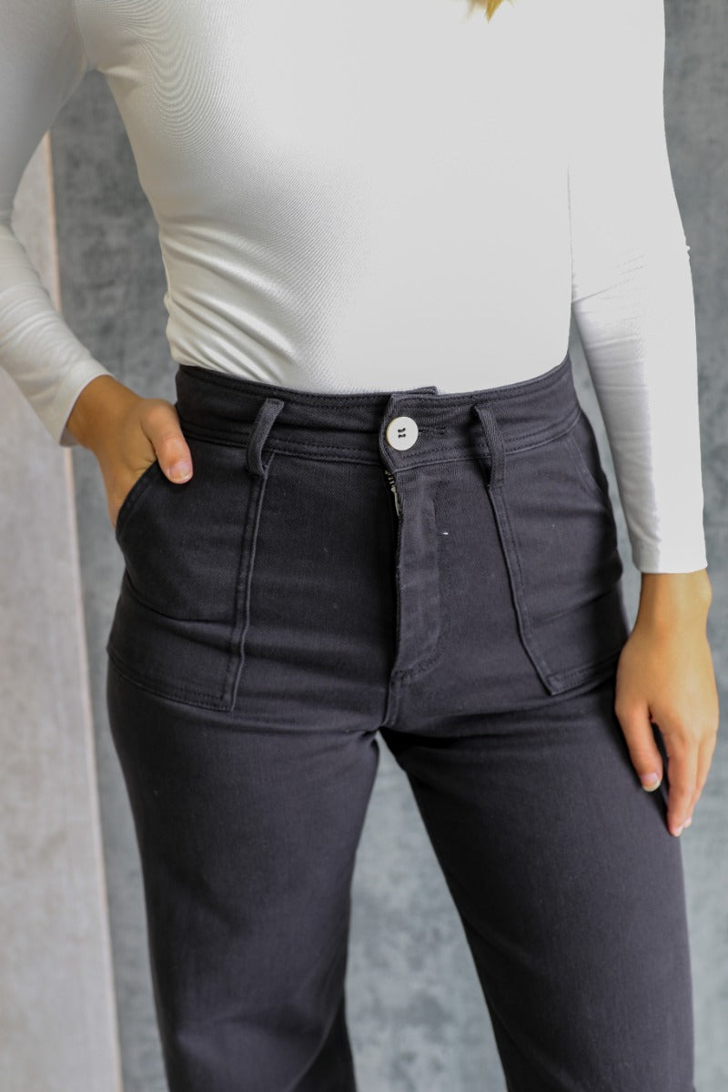 Rooted Denim: Kamila Black Flare Jeans – LIZARD THICKET