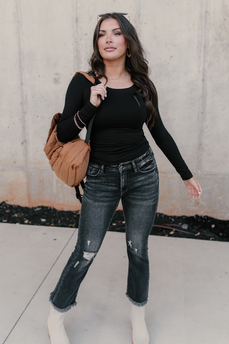 Rooted Denim: Kamila Black Flare Jeans – LIZARD THICKET