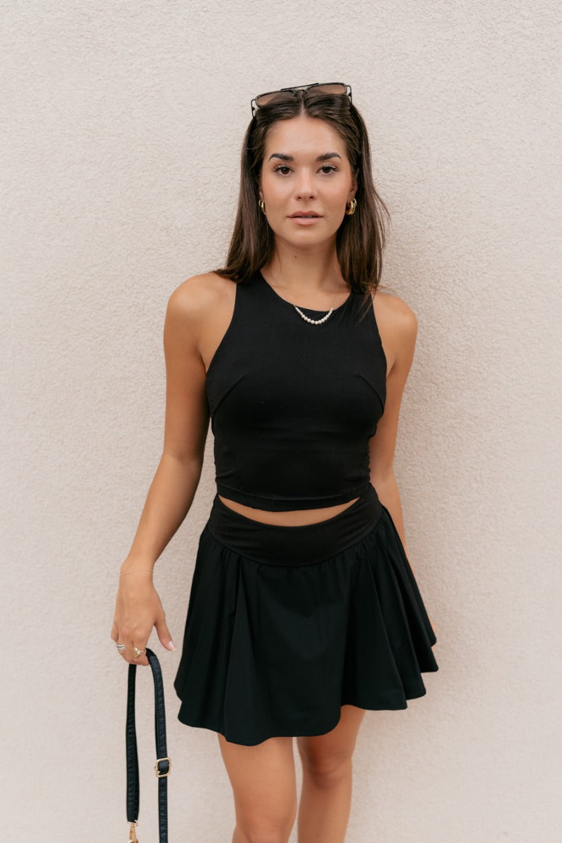 Serena Black Pleated Athletic Skort – LIZARD THICKET