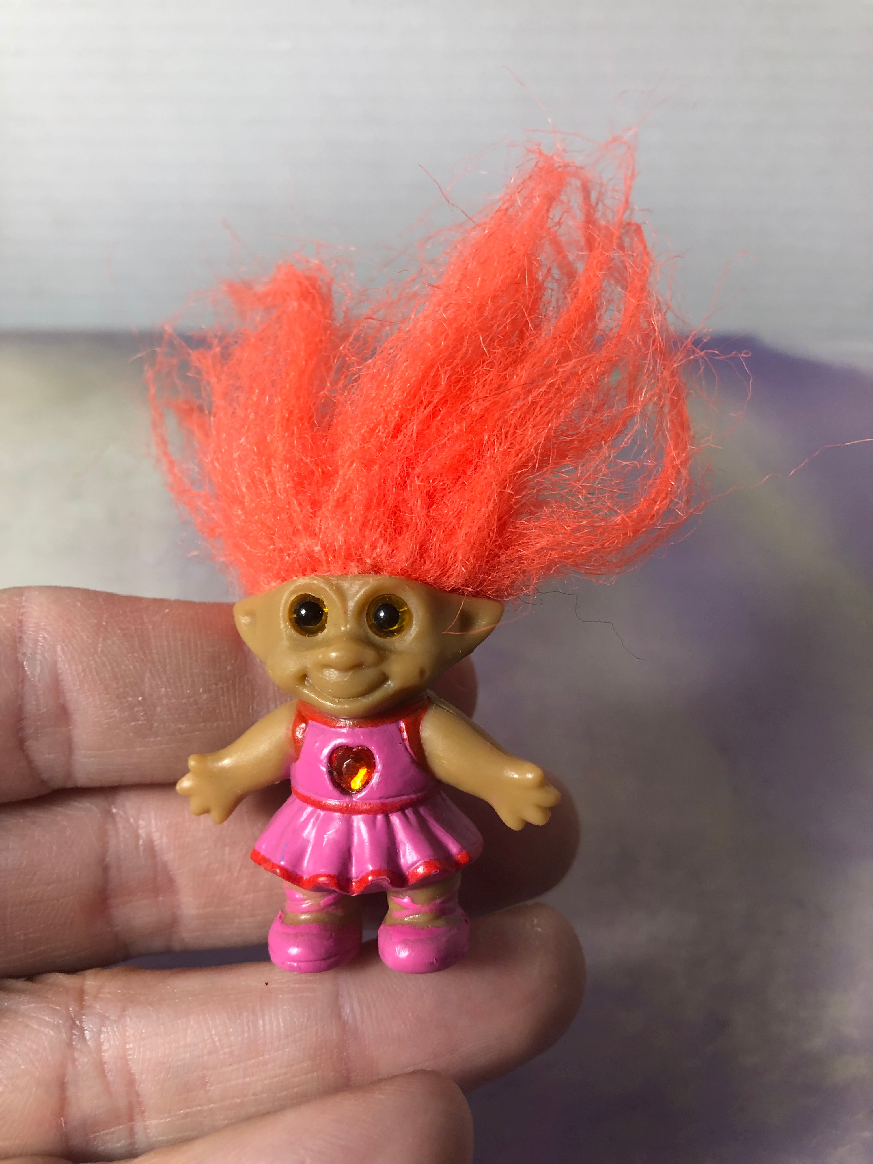 SOMA Trolls - Orange Hair Troll in Pink Dress Figurine - Orange Hair ...