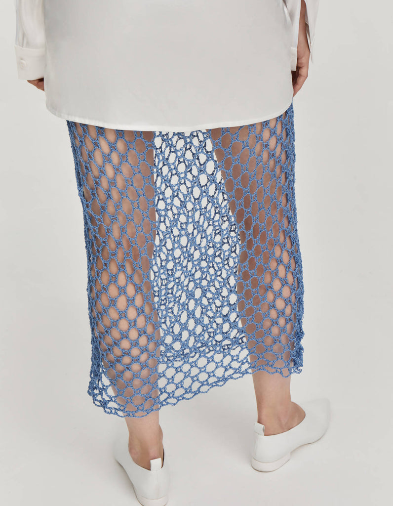 Crochet midi skirt in Blue color– NOT JUST A LABEL