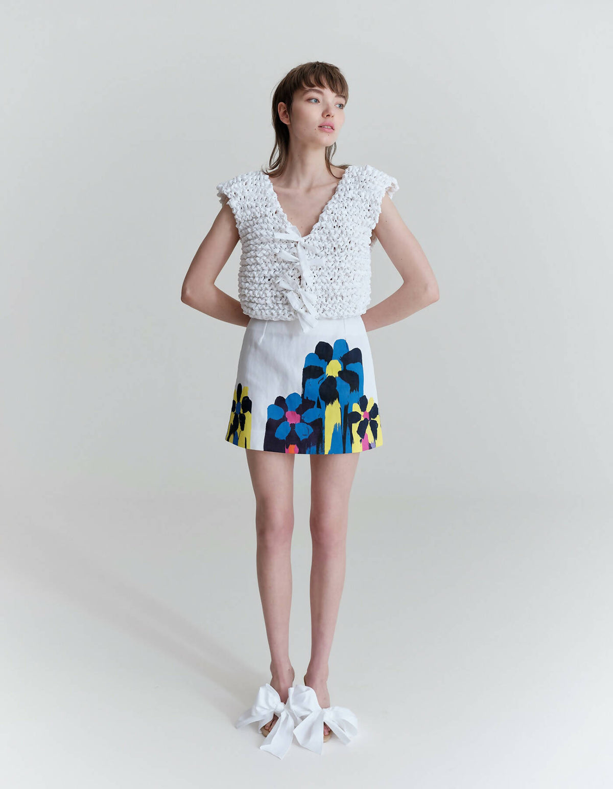 Flower Mini Skirt - Hand Print | NOT JUST A LABEL