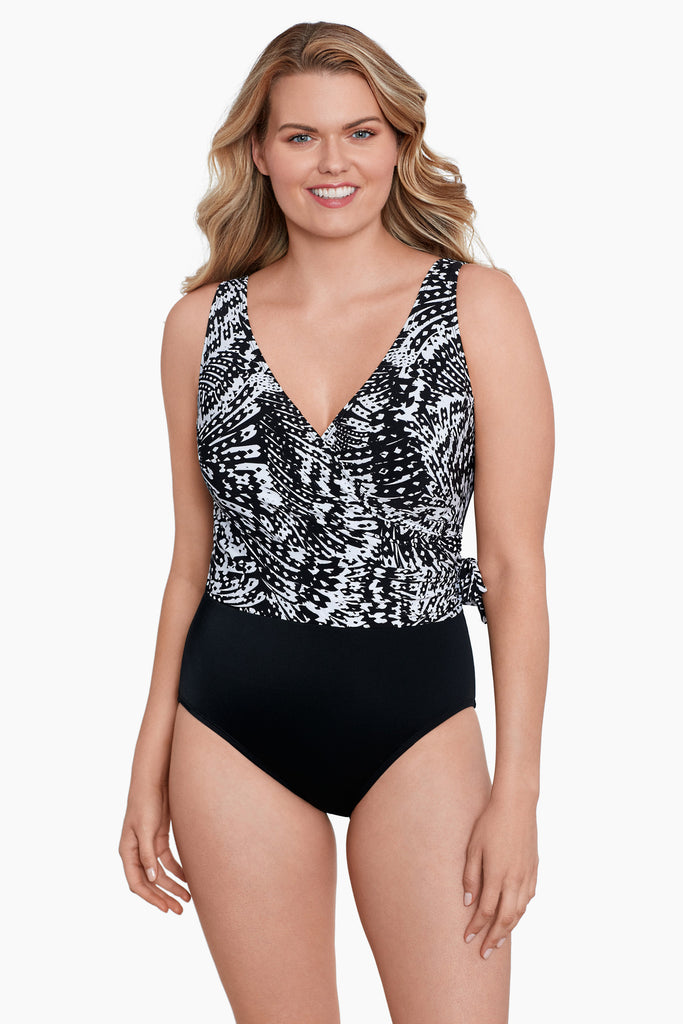 Shapesolver Romper W/ Pockets One Piece Swimsuit Graphic Garden – Longitude  Swim