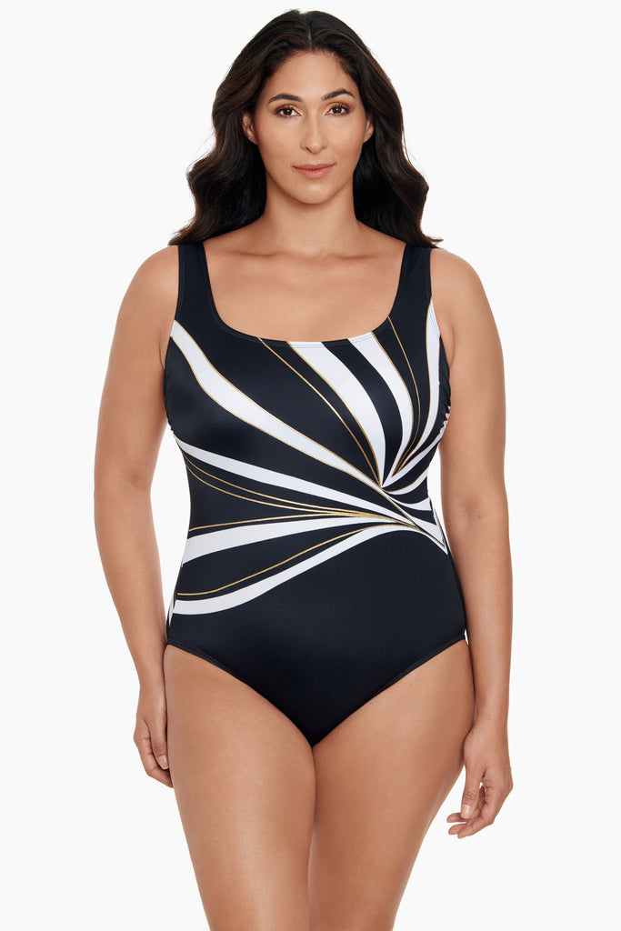 Side Shirred Bandeau Long Torso Swimsuit Natural Riches – Longitude Swim