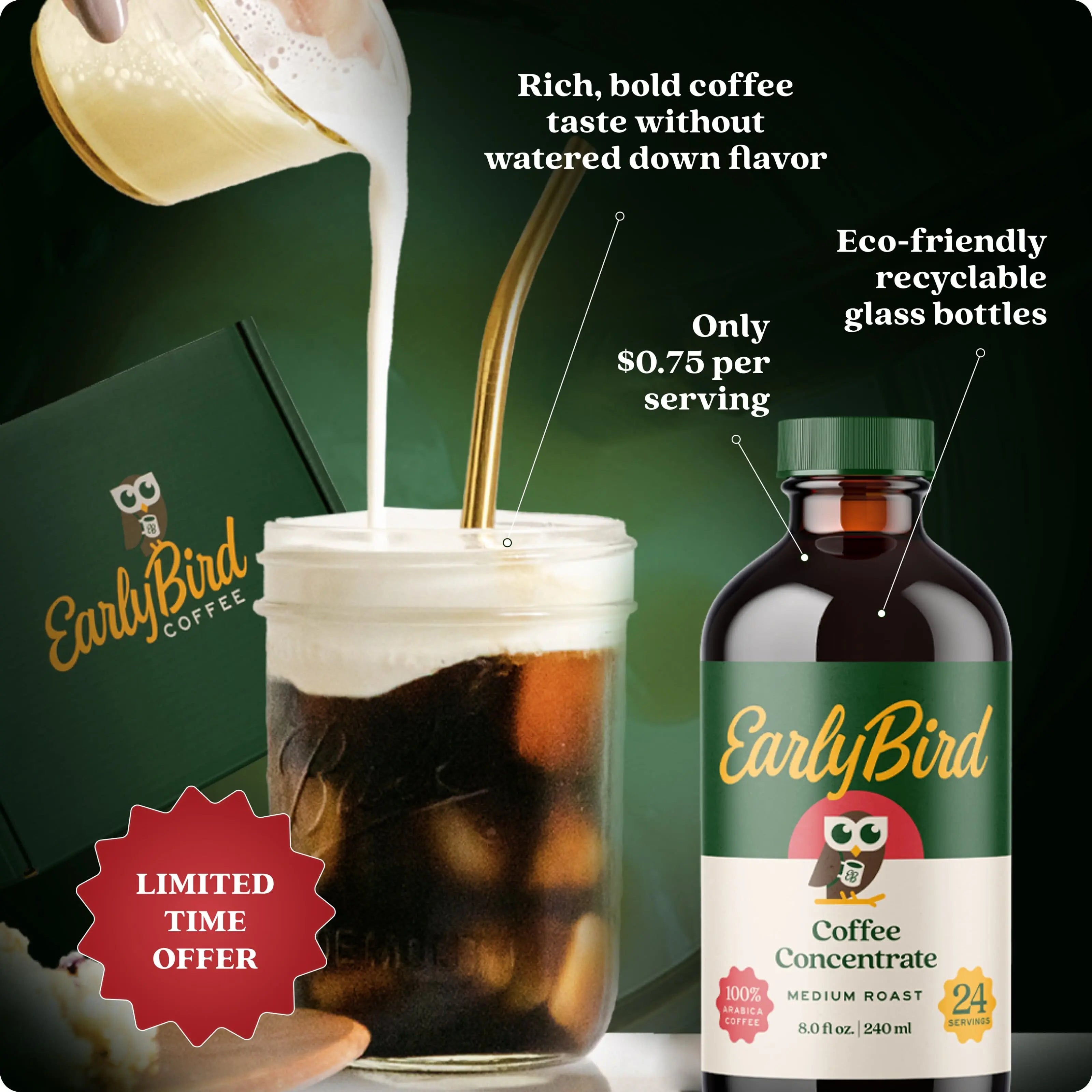 ich, bold coffee taste without watered down flavor