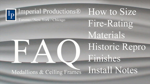 click for FAQ ceiling medallions - how to size, materials, install notes