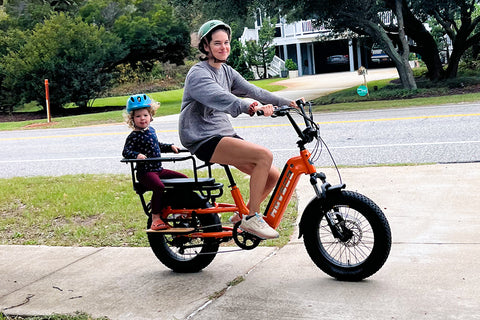 HovCart cargo ebike has plently of power to haul one or two kids.
