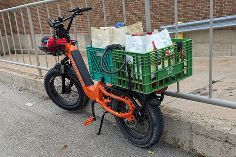 Hovsco cargo ebike can haul a huge load, or also two kids or one adult passenger