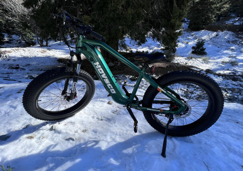 HovAlpha fat tire ebike can ride on the snow