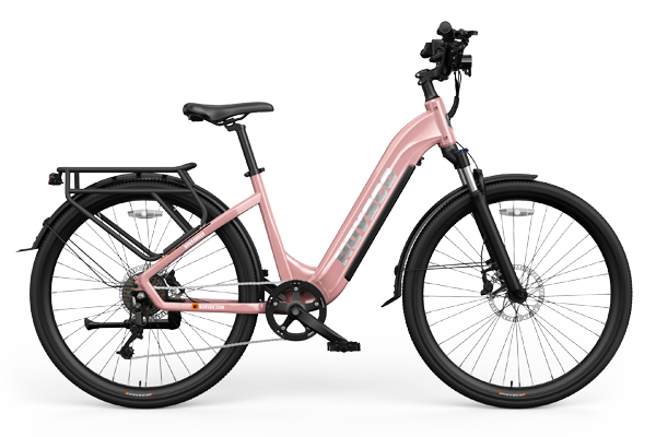 Pink Step Through Hovsco HovRanger Electric Mountain Bike