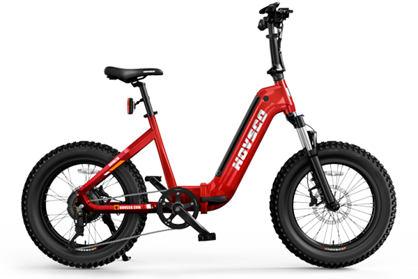 Red Hovsco HovBeta folding Fat Tire electric bike