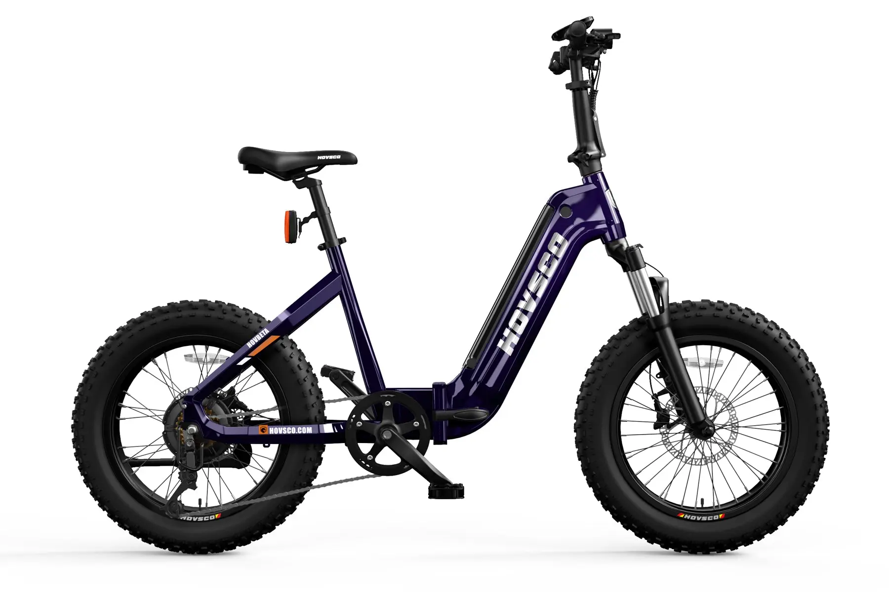 Purple Hovsco HovBeta Folding Electric Fat Tire Bike